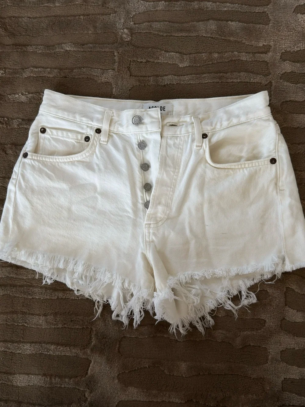 AGOLDE White Denim Shorts